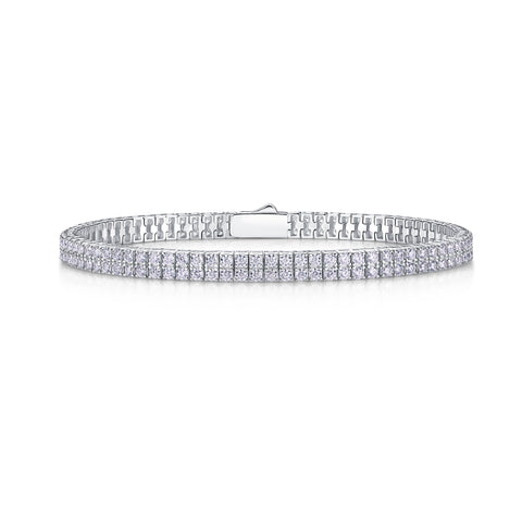 Morganite and Platinum-Plated S925 Silver Hand Chain Bracelet