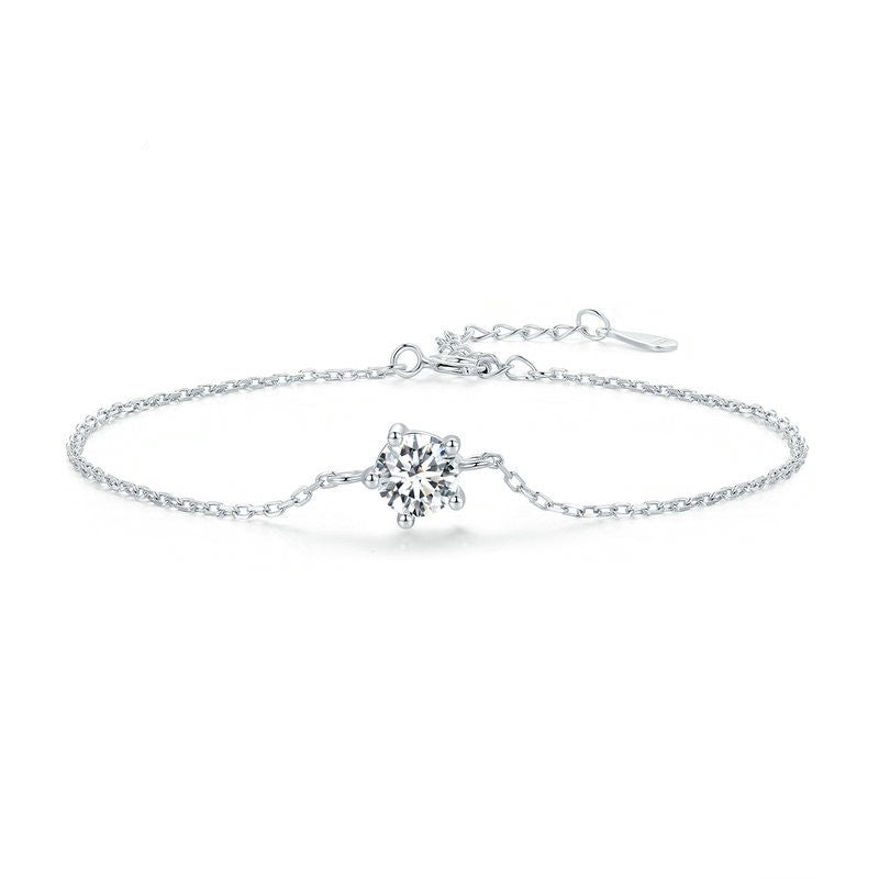 Sterling Silver Moissanite Bracelet for Women