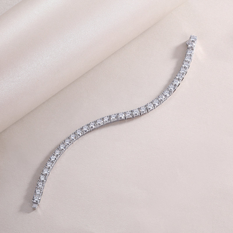 Luxury S925 Silver Moissanite Tennis Bracelet 16.5cm Elegant Fine Jewelry - 1