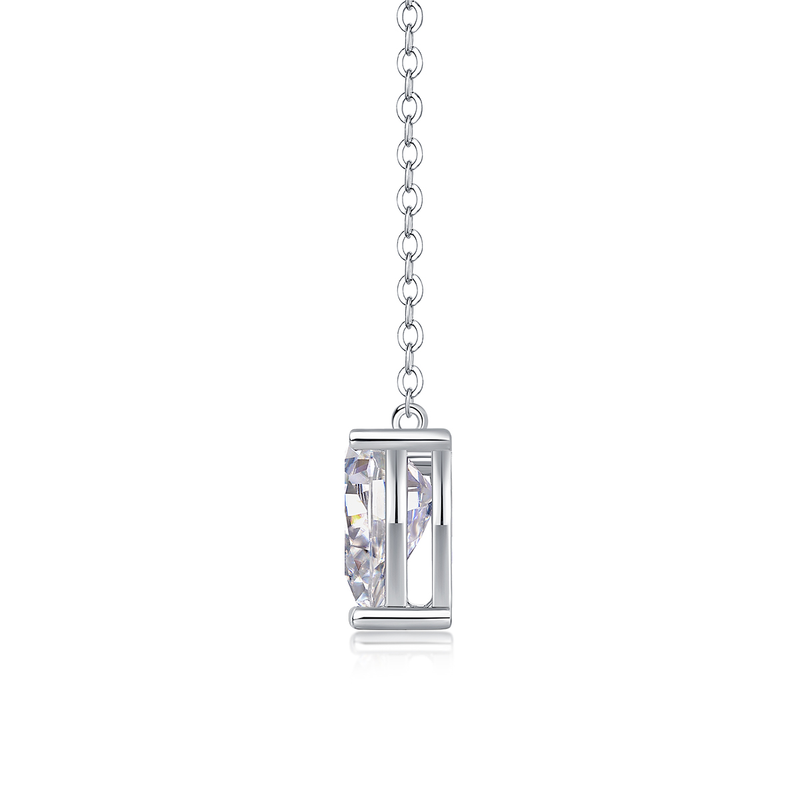 Pear-Shaped Moissanite Pendant Necklace in S925 Sterling Silver - Modern Elegant Fine Jewelry - 3