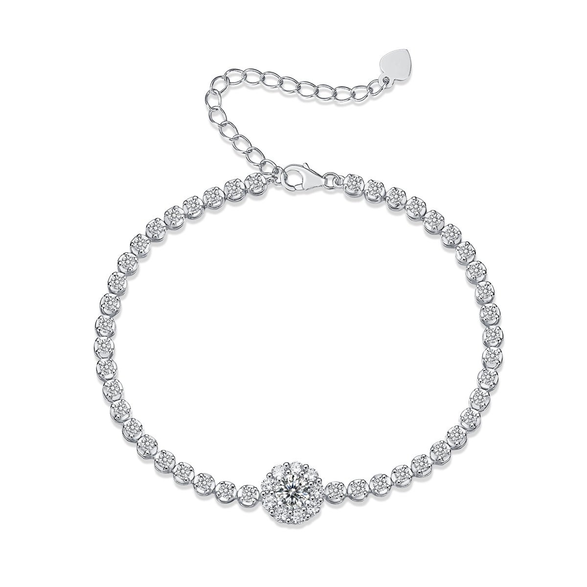 S925 Silver Moissanite Tennis Bracelet Luxury Fashion Jewelry