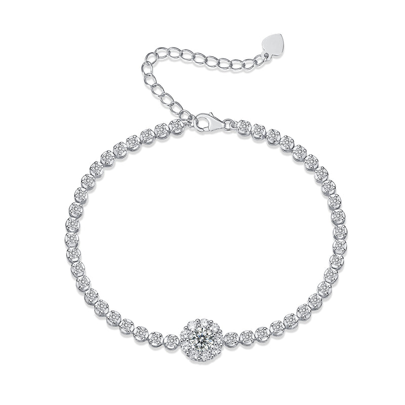Luxury Moissanite S925 Silver Bracelet 0.5 Carat Fine Jewelry - 2