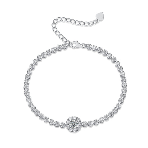 Luxury Moissanite S925 Silver Bracelet 0.5 Carat Fine Jewelry