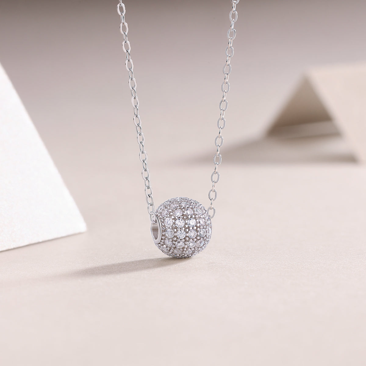 1Meet At This Moment Moissanite Pendant Set in S925 Sterling Silver with Platinum Plating