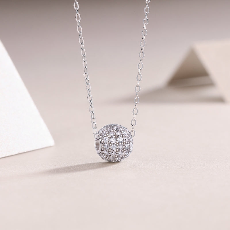 1Meet At This Moment Moissanite Pendant Necklace in S925 Sterling Silver with Platinum Plating - 2