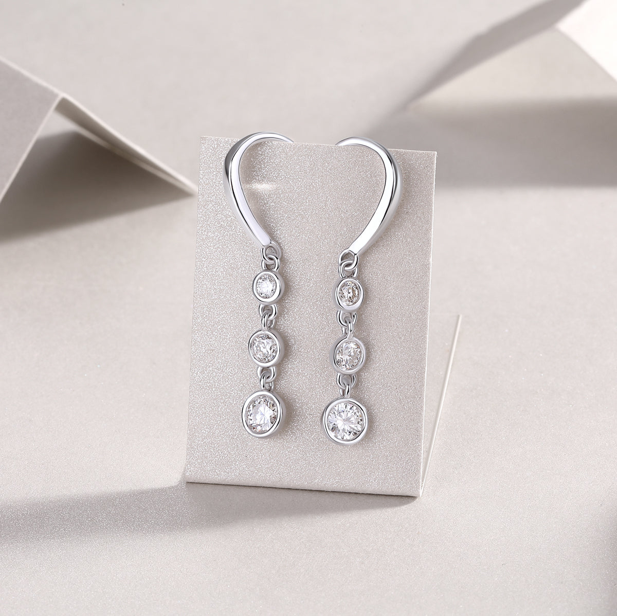 Classic Multi-Diamond Moissanite S925 Silver Drop Earrings