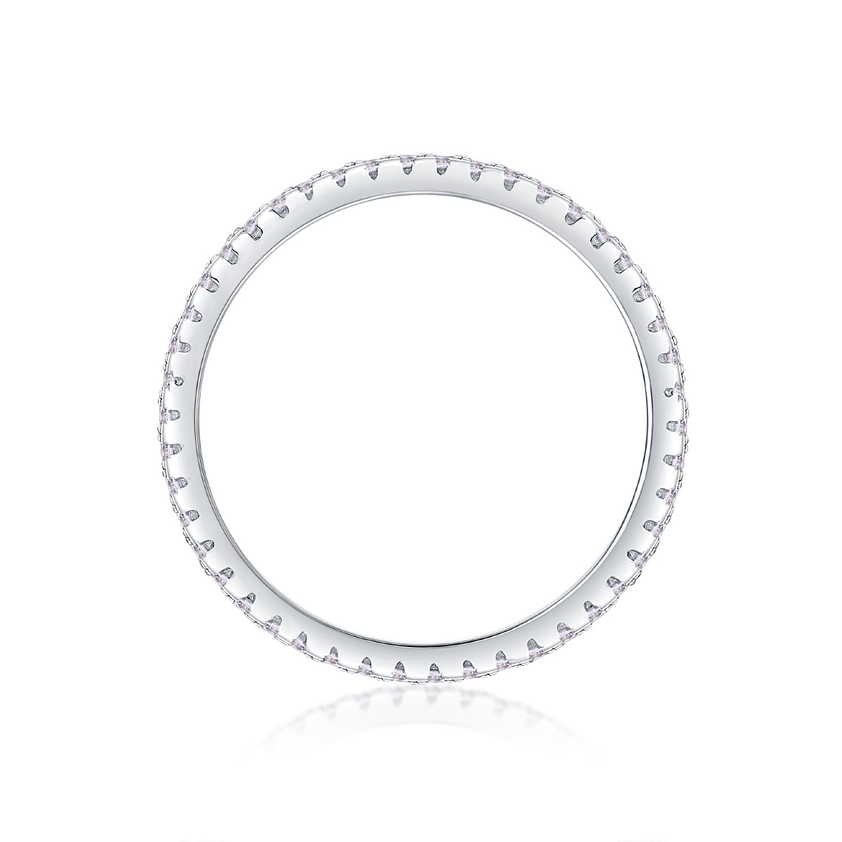 S925 Silver Moissanite Double Row Square Diamond Ring Luxury Fashion