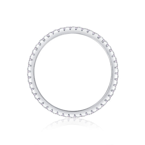 S925 Silver Moissanite Double Row Square Diamond Ring Luxury Fashion