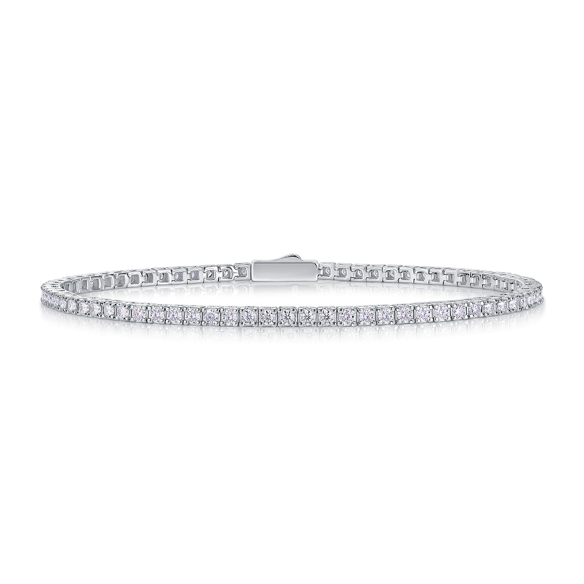 Luxury Moissanite Tennis Bracelet in S925 Silver 19cm