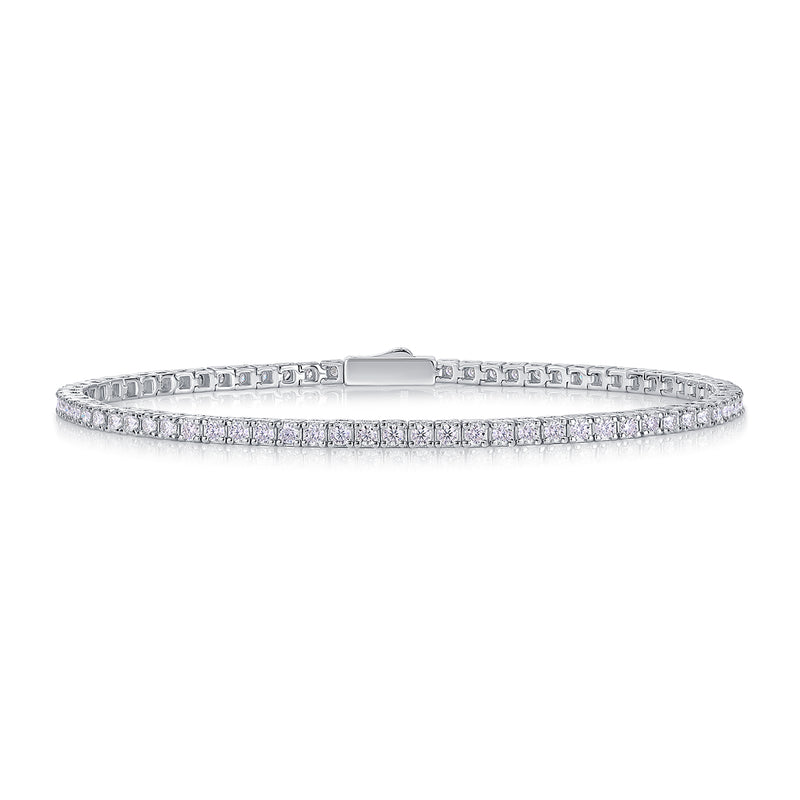 Luxury Moissanite Tennis Bracelet in S925 Silver 19cm Elegant Sparkling Fine Jewelry - 4