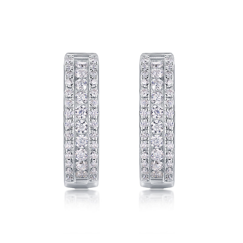 Luxury Moissanite Stud Earrings in S925 Silver Elegant Night Style - 1