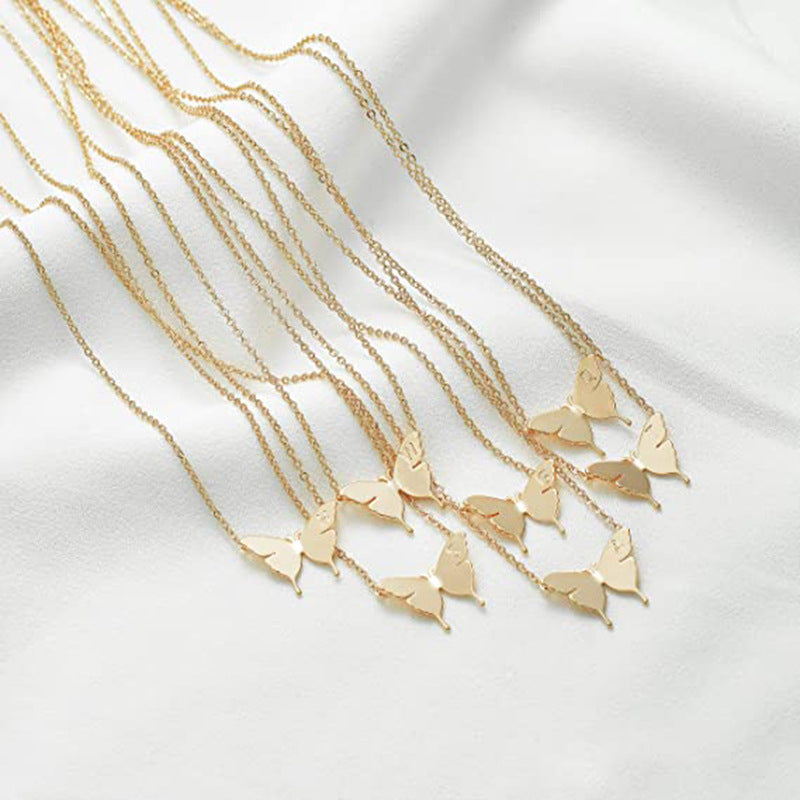 Minimalist Geometric Butterfly Pendant Necklace for Women - 3