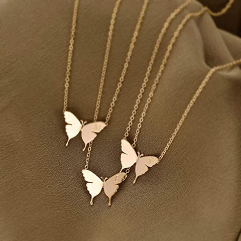 Minimalist Geometric Butterfly Pendant Necklace for Women