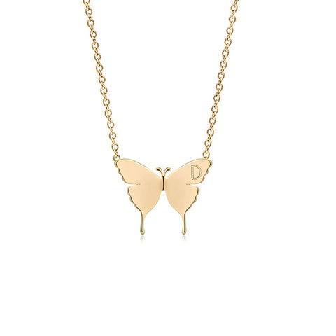 Minimalist Geometric Butterfly Pendant Necklace for Women
