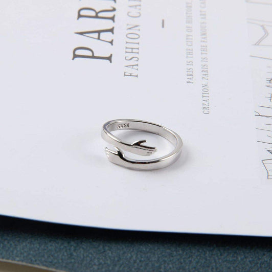 Minimalist Adjustable Hands Hug Ring - 5