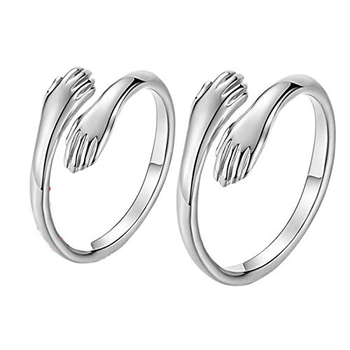 Minimalist Adjustable Hands Hug Ring - 4