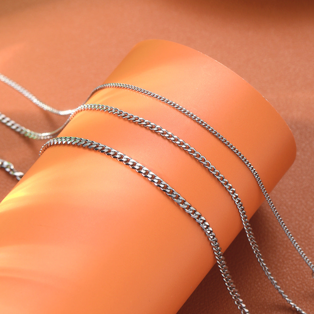 Unisex Flat Cuban Link Chain Bracelet in Alloy