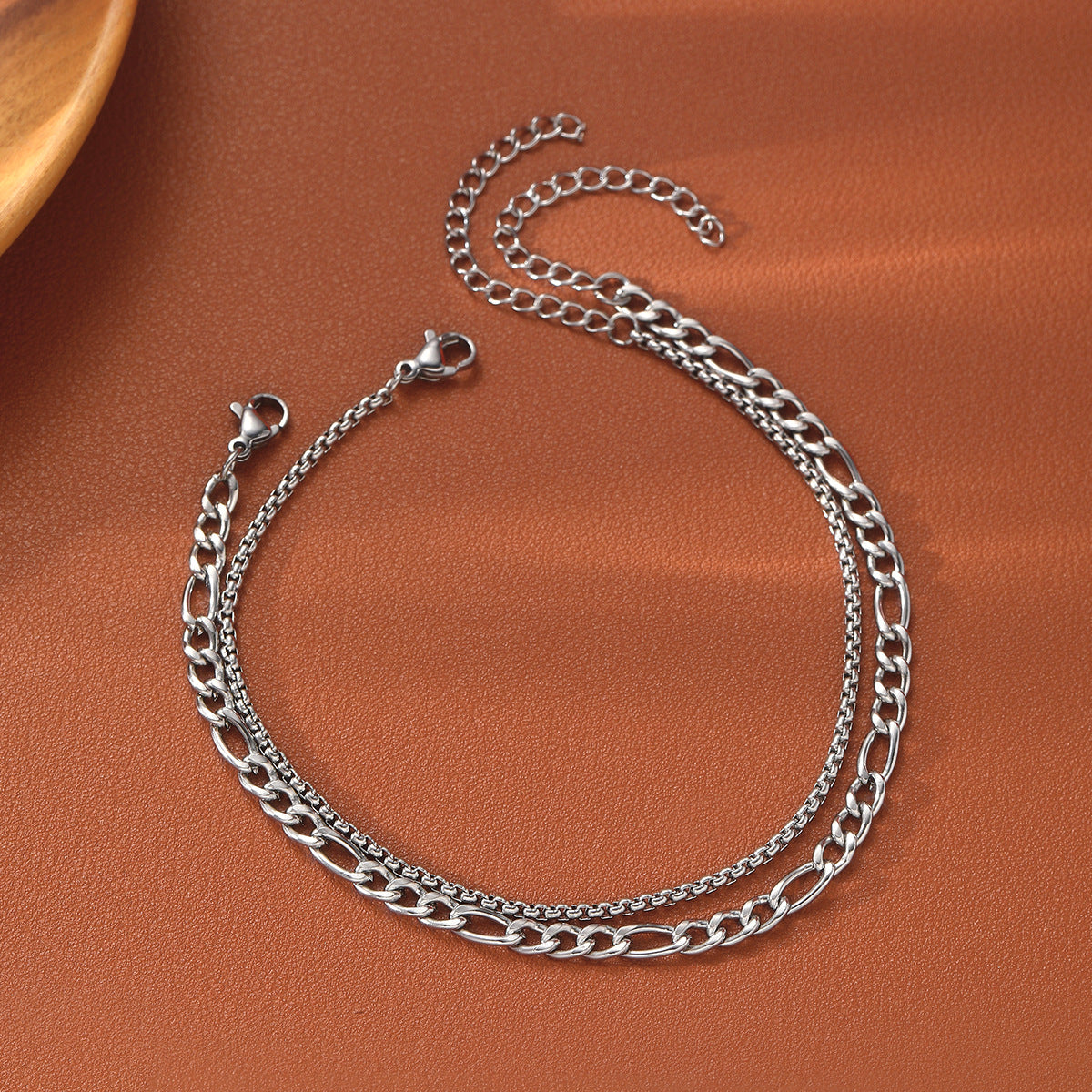 Unisex Flat Cuban Link Chain Bracelet in Alloy