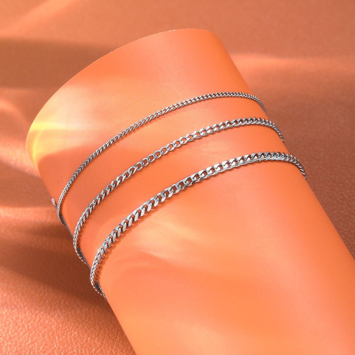 Unisex Flat Cuban Link Chain Bracelet in Alloy