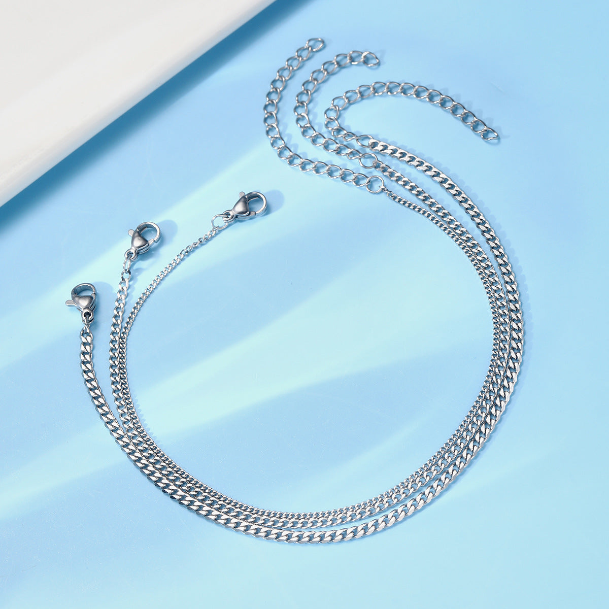 Unisex Flat Cuban Link Chain Bracelet in Alloy