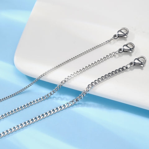 Unisex Flat Cuban Link Chain Bracelet in Alloy