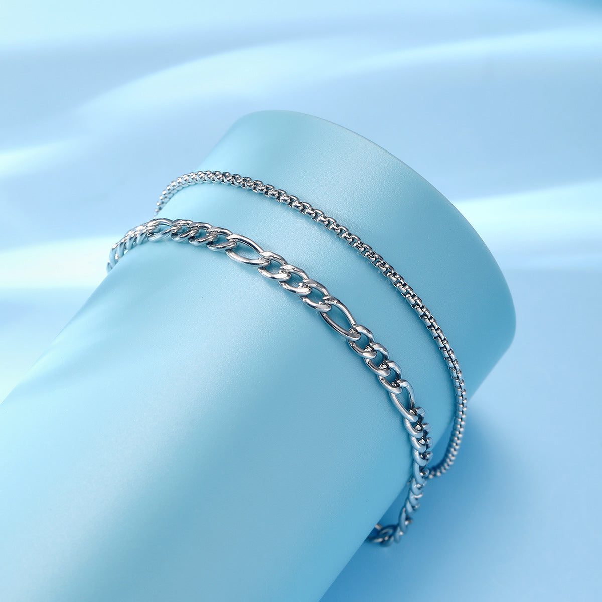 Unisex Flat Cuban Link Chain Bracelet in Alloy