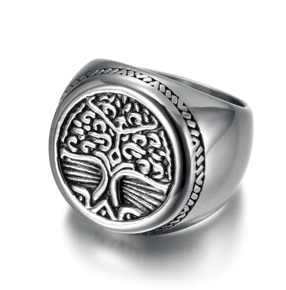 Handcrafted Stainless Steel Celtic Tree of Life Ring