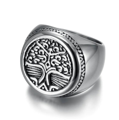 Handcrafted Stainless Steel Celtic Tree of Life Ring