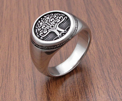 Handcrafted Stainless Steel Celtic Tree of Life Ring