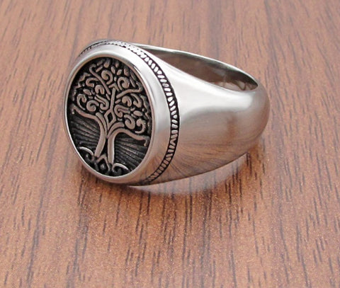 Handcrafted Stainless Steel Celtic Tree of Life Ring