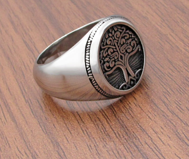 Handcrafted Stainless Steel Celtic Tree of Life Ring
