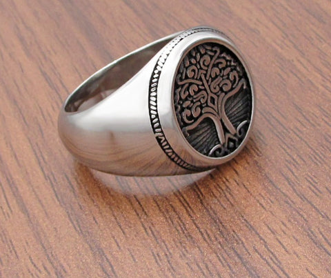 Handcrafted Stainless Steel Celtic Tree of Life Ring