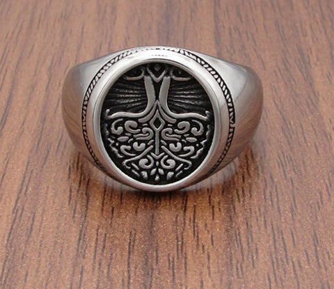 Handcrafted Stainless Steel Celtic Tree of Life Ring