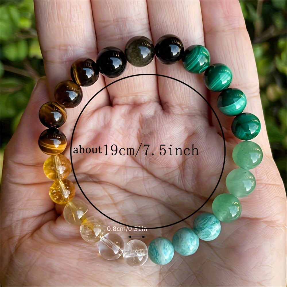 Natural Stone Citrine Malachite Bracelet Unisex Fashion Jewelry