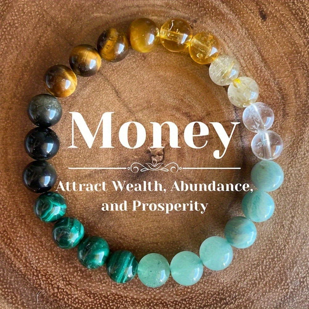 Natural Stone Citrine Malachite Bracelet Unisex Fashion Jewelry