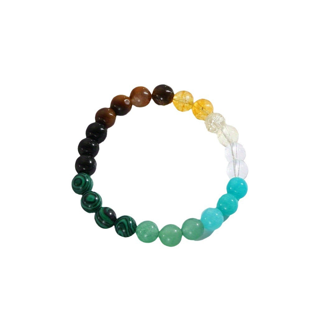 Natural Stone Citrine Malachite Bracelet Unisex Fashion Jewelry