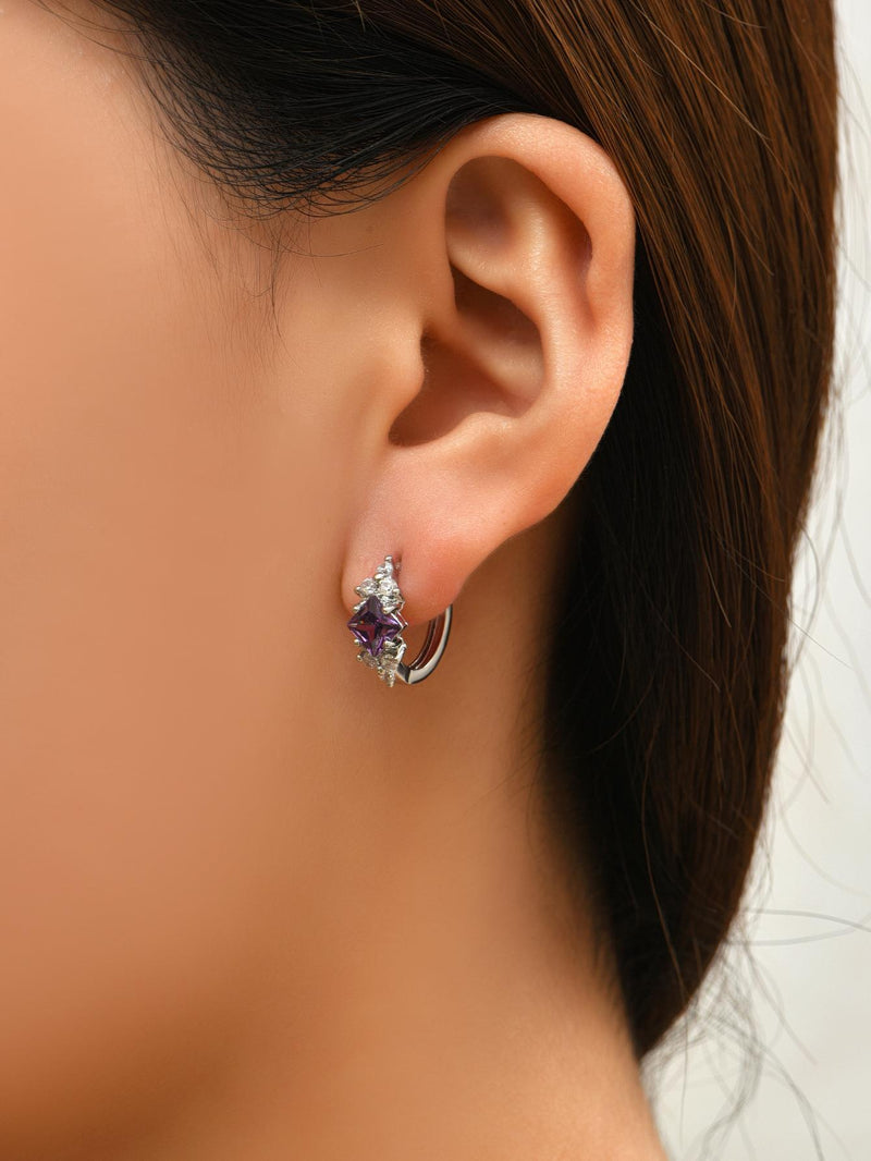 Personalized Square Geometric Copper Earrings for Women - 4