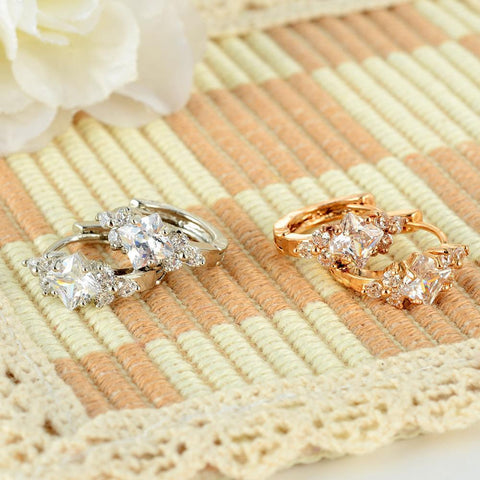 Personalized Square Geometric Copper Earrings for Women