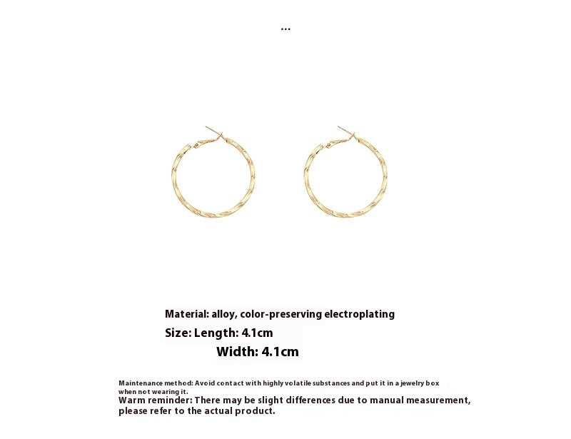 Geometric Irregular Metal Hoop Earrings in Gold and Silver - 2