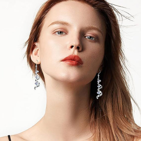Modern Spiral Ribbon Multi-Drop Teardrop Earrings for Women