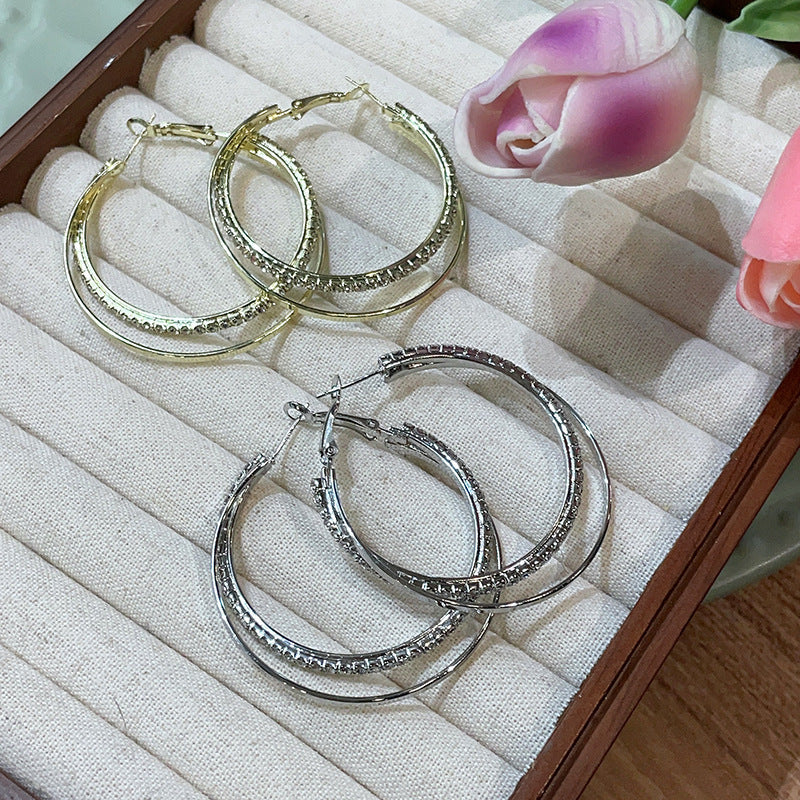 Minimalist Geometric Alloy Hoop Earrings for Women - 1