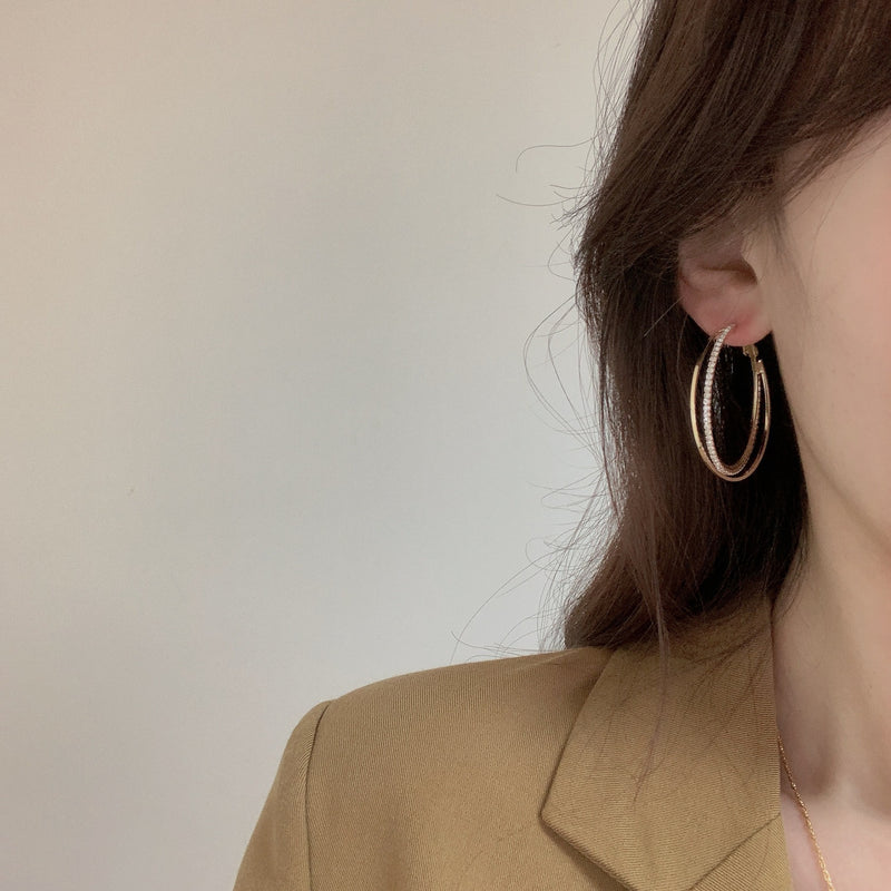 Minimalist Geometric Alloy Hoop Earrings for Women - 2