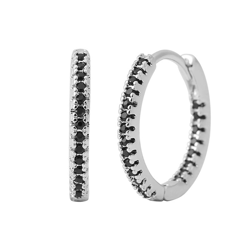 Multicolor Zircon Circle Ear Clip Earrings for Women - 8