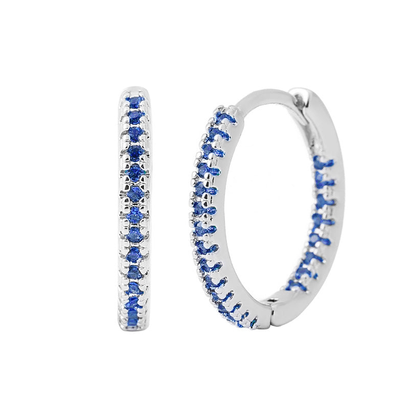 Multicolor Zircon Circle Ear Clip Earrings for Women