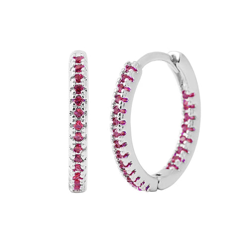 Multicolor Zircon Circle Ear Clip Earrings for Women