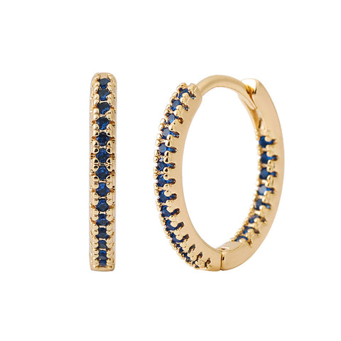 Multicolor Zircon Circle Ear Clip Earrings for Women