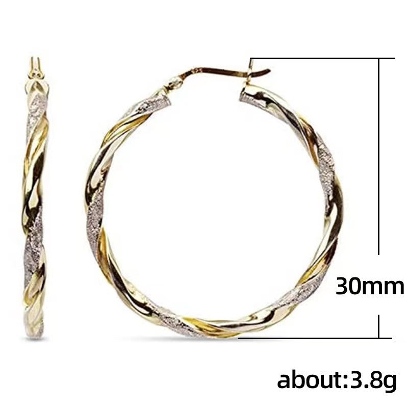Gold Tone Geometric Hoop Earrings for Women