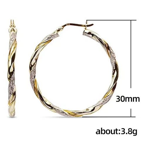 Gold Tone Geometric Hoop Earrings for Women