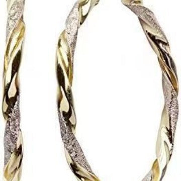 Gold Tone Geometric Hoop Earrings for Women