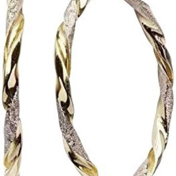 Gold Tone Geometric Hoop Earrings for Women - 5